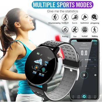 Latest119plus Smart Fitness Band Brățară Cu Măsurarea Presiunii Pulsului Metru Sport Activity Tracker Ceas de ceas WristbandSmart