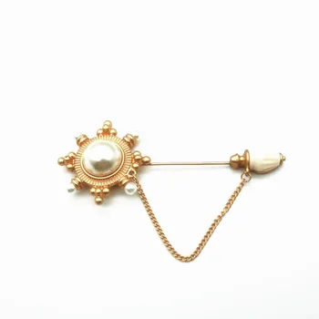 2019 Vintage stil etnic aliaj încrustat imitație perla bagheta magica de moda dintr-Un singur cuvânt forma de brosa Câteva bijuterii en-gros