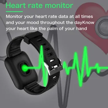 116plus Brățară Inteligent Impermeabil Fitness Tracker Ceas Heart Rate Monitor de Presiune sanguina Pedometru Smart Band Femei Bărbați