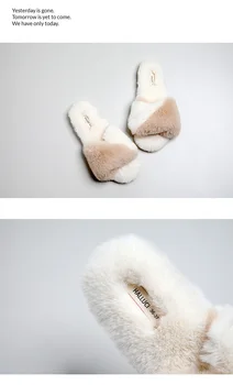 Origine japoneză pantofi femei papuci moi de pluș cald Peep toe sezoane flip-flops din cauciuc Dormitor non-alunecare pantofi femei