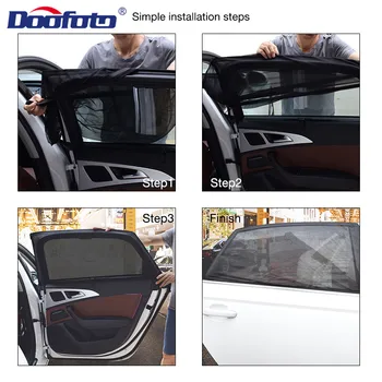 DOOFOTO 2x Masina Perdea Umbra Soare Protectie UV Styling Fereastra pe Partea din Spate Plasă de Accesorii Auto Preveni Tantari