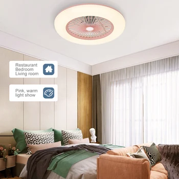 LED Ventilator de Tavan Estompat LED Lumina plafon Telefon Conexiune BT Control cu Telecomanda pentru Camera de zi Dormitor lampă de plafon