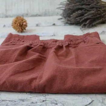 2020 Primăvara Vintage Original Literare Simple Gros Lenjerie de pat din Bumbac Fusta Lunga Alb-Rosu Culoare Solidă la Mijlocul lunii vițel Fuste Femei