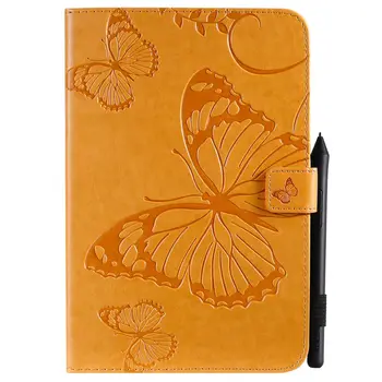 Emboss Fluture din Piele de Caz Pentru iPad mini 5 2019 7.9 inch Smart Cover Pentru iPad Mini 1 2 3 4 5 Funda tableta caz+Film+Pen