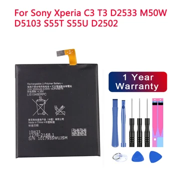 De înaltă Calitate LIS1546ERPC Bateriei Pentru Sony Xperia T3 C3 D2533 M50W D5103 S55T S55U D2502 2500mAh