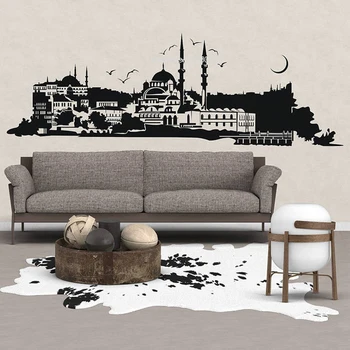 Istanbul Decalcomanii de Perete Hagia Sophia Decor de Arta Autocolante de Vinil Turcia Oraș Orizont Biserica Tapet Moschee Islamică Mare pictură Murală LL897 6820