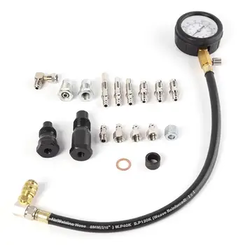 Motor Diesel Cilindri Tester de Compresie Kit-ul de 3 inch Manometru și Set Adaptor Rapid Conector pentru Conexiune Eficientă