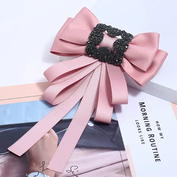 Epocă de Mare Tesatura Papion Broșe pentru Fete de Moda pentru Femei Roz Panglică Pânză de Cămașă Corsaj Cravata de Nunta, Accesorii de Petrecere