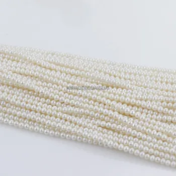 APDGG en-gros 5strands Real 3-4mm AA+ samll dimensiune aproape rotund alb pearl fire margele vrac femei lady bijuterii DIY