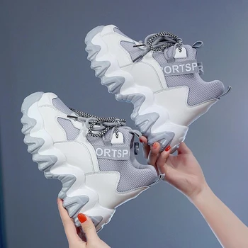 2020 Femei Indesata Adidasi Femei Designer Tata Pantofi Platforma Doamnelor Moda Casual Din Piele Pantofi De Sport Femeie Zapatos De Mujer