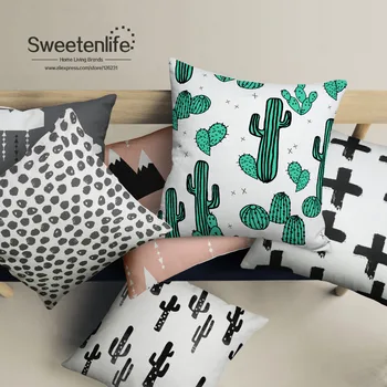 Sweetenlife Lenjerie de pat din Bumbac Decorative Perne en-Gros Personalizate Acoperă Pernă De Canapea Cactus Capacul Perna 50 *50CM 60 *60CM