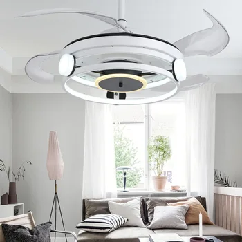Nordic decor dormitor led ventilator de tavan lumina lămpii sala de mese ventilatoare de tavan cu lumini de control de la distanță lămpi pentru camera de zi