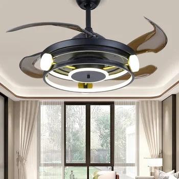 Nordic decor dormitor led ventilator de tavan lumina lămpii sala de mese ventilatoare de tavan cu lumini de control de la distanță lămpi pentru camera de zi