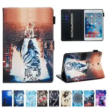 Noi Cat Imprimate PU Caz din Piele Pentru Noul iPad mini 5 2019 7.9 inch Smart Cover Pentru iPad Mini 1 2 3 4 5 Funda tableta caz+Film+Pen 6974