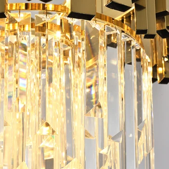 Modern candelabru de cristal pentru living de lux cu aur de oțel lustruit lanț candelabre de iluminat sala de mese stea corpuri de iluminat