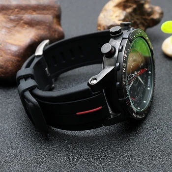 Cantitate mare de cauciuc watchband pentru timex WATCHT2N720 T2N721 TW2T76300 negru rezistent la apa curea silicon sport 28*16mm 70