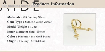 Aide 2020 Noua Culoare de Aur Argint 925 Cercei Stud în formă de Șarpe mai Multe Trendy Rotund Geometric Petrecere de Moda Bijuterii