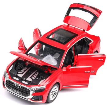 1:24 audi Q8 SUV vehicul off-road model de simulare mare de aliaj model de masina cu sunet de lumină trage înapoi copilul mașină de jucărie transport gratuit