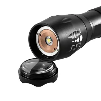 Zoomable 1000 Lumeni LED lanterna Lanterna Tactice Concentra Lumina Încărcător de Baterie Clip Lanterne pentru Biciclete Lampa