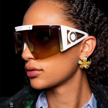 Mare Supradimensionate Scut de Tip Nuante Femei-O Bucată de Soare Italia Design de Brand de Ochelari de soare Ochelari de Soare pentru Femei, Bărbați ochelari de Protecție