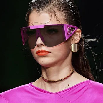 Mare Supradimensionate Scut de Tip Nuante Femei-O Bucată de Soare Italia Design de Brand de Ochelari de soare Ochelari de Soare pentru Femei, Bărbați ochelari de Protecție