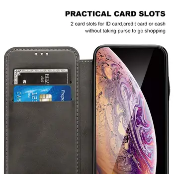 PU Portofel din Piele pentru iPhone X Xs Max XR Caz Book Flip Cover și Slot pentru Card Magnetic de Închidere Compatibil pentru iPhone 8 Plus