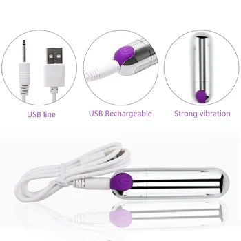 Mini Glont Vibrator USB Reîncărcabilă 10 Viteza de G-spot Stimulator Clitoris Analsex Penis artificial Vibratoare Masaj Adult Jucarii Sexuale pentru Femei