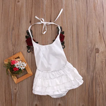 2020 Moda Copil Nou-născut Haine Fete 3D de Flori fara Spate Costume Copii Fata Floral Bodysuit Sunsuit 0-3T Îmbrăcăminte ropa bebe