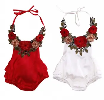 2020 Moda Copil Nou-născut Haine Fete 3D de Flori fara Spate Costume Copii Fata Floral Bodysuit Sunsuit 0-3T Îmbrăcăminte ropa bebe