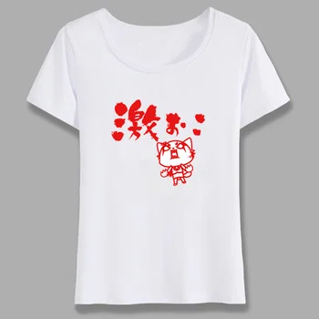 Vara Noi, Amuzante Aggretsuko Tricou Femei Aggretsuko Tricou Fata de Moda Desene animate Panda Roșu Retsuko T-shirt
