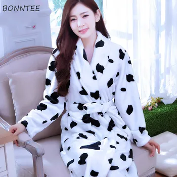 Haine Femei Flanel De Iarna Cu Maneca Lunga Moale, Cald, Halate De Baie Elegante Femei Pijamale Homewear Halat Roz Coreea Style Moda Noua