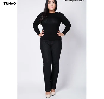 TUHAO Talie Mare Femme Jeans primavara-vara office lady Blugi pantaloni pentru femei Pantaloni din Denim Dimensiuni Mari 3XL 4XL pantaloni YH05 72762