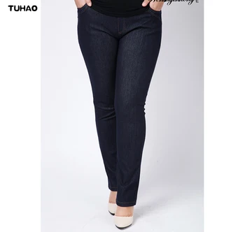 TUHAO Talie Mare Femme Jeans primavara-vara office lady Blugi pantaloni pentru femei Pantaloni din Denim Dimensiuni Mari 3XL 4XL pantaloni YH05