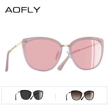 AOFLY BRAND Nou DESIGN Ochi de Pisica ochelari de Soare Femei de Moda Mici ochelari de Soare Polarizat Picioare Metalice Nuante UV400 A105
