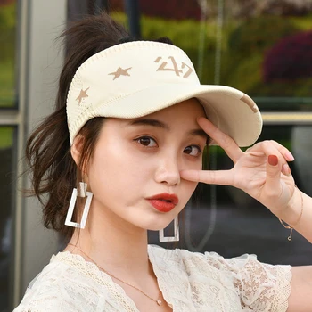 Femei de moda de Vară Gol Pălărie de Top Pentagrama Model Kintting șapcă de Baseball palarie de Soare Sport Scrisoare