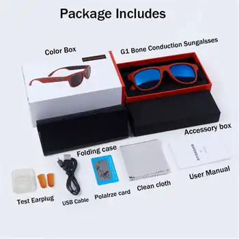 G1 bluetooth pentru Căști, ochelari de Soare Conducție Osoasă setul cu Cască căști Cu control Tactil Mână Apel gratuit Pentru Rularea Drumeții