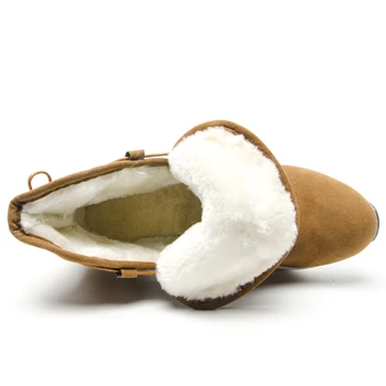 Fujin Femei Cizme de Iarna Cald Glezna Cizme Dantela-Up Papuceii Blana de Pluș Pantofi Confortabil Iarna pentru Femei Cizme de Zăpadă