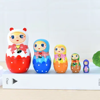 1 Set De Păpuși Cuiburi De Culoare Pictate Rusești Matrioșka Artizanat Lucrate Manual Păpuși Cuiburi Rusă Jucărie Copil Fata Papusa Cadouri