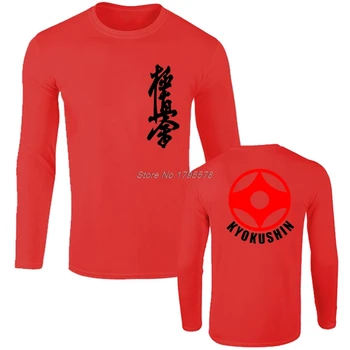 Barbati Din Bumbac Cu Maneca Lunga Tricouri Homme Teuri Kyokushin Karate Masutatsu Oyama Karate Japonia T-Shirt Tee De Imprimare Tricou Topuri Streetwear