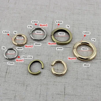 100buc 5colors Interior pentru saci accesoriu aliaj metalic non sudate deschis O-ring pentru genti curele curele piese