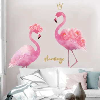 Flamingo roz Autocolante de Perete DIY Păsări Animale Decalcomanii de Perete pentru Camere de Copii Dormitor Copil Pepinieră Decor Acasă 742