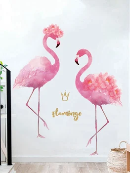 Flamingo roz Autocolante de Perete DIY Păsări Animale Decalcomanii de Perete pentru Camere de Copii Dormitor Copil Pepinieră Decor Acasă