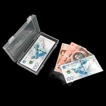 Behogar 100buc Bani de Hârtie Album Bancnote Monede Album Monedă de Colectare Mâneci Protector Sac de Bani Titular cu Cutie de Depozitare