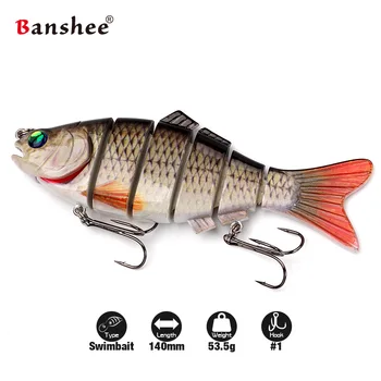Banshee 140mm 53.5 g VSJ06-6 Wobblere stiuca biban pește Pescuit Nada 6 secțiuni Multi Dinti Realiste de pescuit nada Swimbait