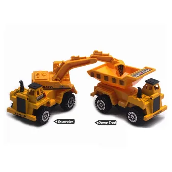 6Pcs 4buc Scara 1:64 Aliaj ABS Inginerie Camion de Jucărie Model de Masina Set de Alunecare Mișcare în Comun Excavator Stivuitoare Role pentru Copii Jucarii