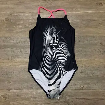 Zebra Print Fete face baie Costume de baie costume de Baie Topită Copii-O singură Bucată costume de Baie, Body, Costume de baie 2020 Costum de Baie Monokini b19