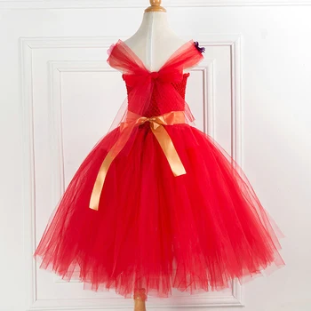 Fată Prințesă Roșu Elena Copii Dress up Cosplay Costum fără Mâneci Deluxe Rosu Copii Petrecere de Halloween Fantezie Elena Rochie 7492