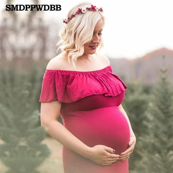 SMDPPWDBB Rochii de Maternitate concediul de Maternitate Fotografie Recuzită Plus Dimensiunea Rochie Eleganta de Lux Sarcinii sedinta Foto Femei Rochie Lunga