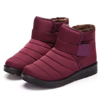 Noua Moda Pentru Femei Cizme Pentru Femei De Înaltă Calitate Rezistent La Apa Glezna Cizme De Zapada Pantofi Cald Blana De Pluș Cârlig & Bucla De Pantofi De Iarna