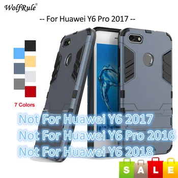WolfRule Pentru a Acoperi Huawei Y6 Pro 2017 Caz Anti cioc Silicon si PC Stand Cazul în care Telefonul Pentru Huawei Y6 Pro 2017 Acoperi Coque 5